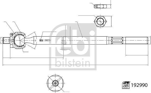 Febi Bilstein 192990 - Rotule de direction intérieure, barre de connexion cwaw.fr