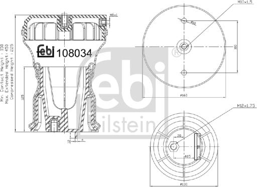 Febi Bilstein 108034 - Ressort pneumatique, suspension pneumatique cwaw.fr