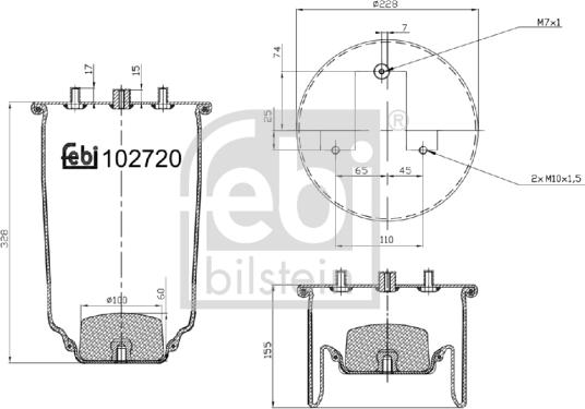 Febi Bilstein 102720 - Ressort pneumatique, suspension pneumatique cwaw.fr