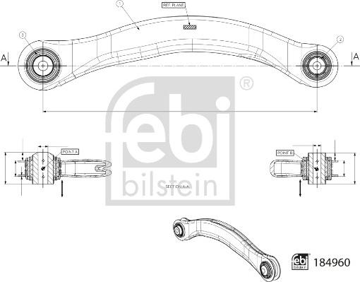 Febi Bilstein 184960 - Bras de liaison, suspension de roue cwaw.fr