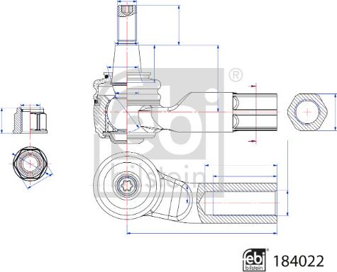 Febi Bilstein 184022 - Rotule de barre de connexion cwaw.fr