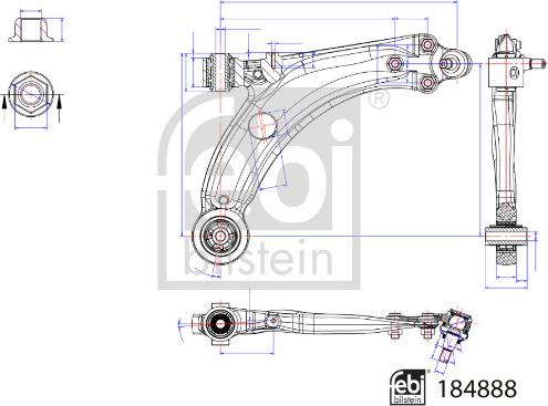 Febi Bilstein 184888 - Bras de liaison, suspension de roue cwaw.fr