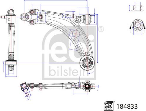 Febi Bilstein 184883 - Bras de liaison, suspension de roue cwaw.fr