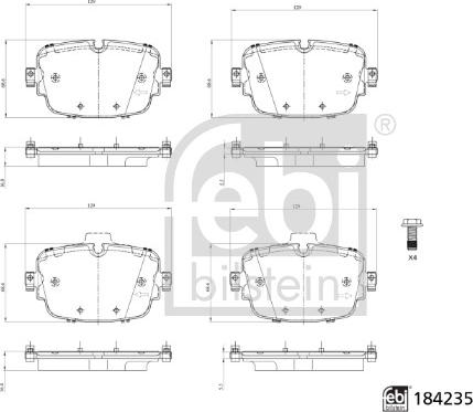 Febi Bilstein 184235 - Kit de plaquettes de frein, frein à disque cwaw.fr