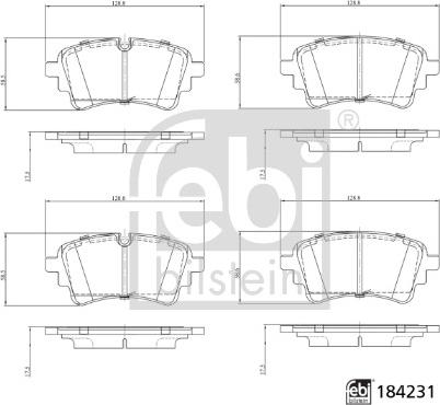 Febi Bilstein 184231 - Kit de plaquettes de frein, frein à disque cwaw.fr