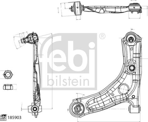 Febi Bilstein 185903 - Bras de liaison, suspension de roue cwaw.fr