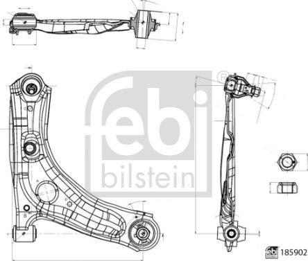 Febi Bilstein 185902 - Bras de liaison, suspension de roue cwaw.fr