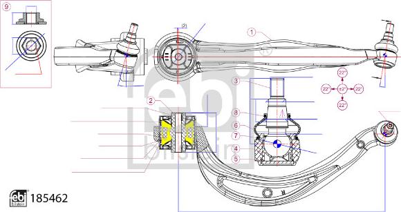 Febi Bilstein 185462 - Bras de liaison, suspension de roue cwaw.fr