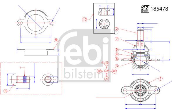 Febi Bilstein 185478 - Rotule de suspension cwaw.fr