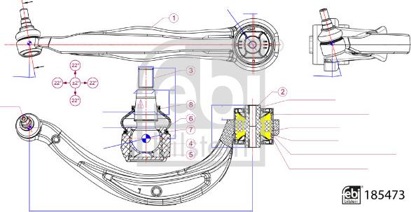 Febi Bilstein 185473 - Bras de liaison, suspension de roue cwaw.fr