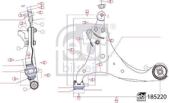 Febi Bilstein 185220 - Bras de liaison, suspension de roue cwaw.fr