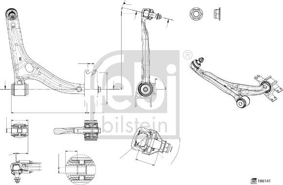 Febi Bilstein 186141 - Bras de liaison, suspension de roue cwaw.fr