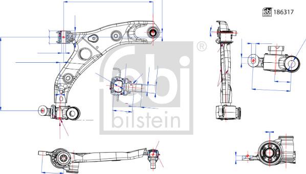 Febi Bilstein 186317 - Bras de liaison, suspension de roue cwaw.fr