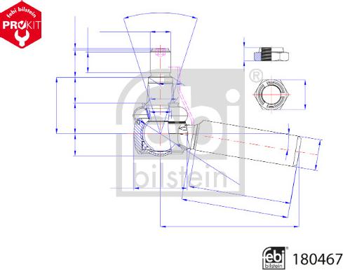 Febi Bilstein 180467 - Rotule de barre de connexion cwaw.fr