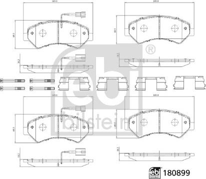 Febi Bilstein 180899 - Kit de plaquettes de frein, frein à disque cwaw.fr