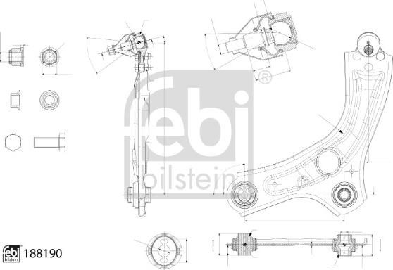 Febi Bilstein 188190 - Bras de liaison, suspension de roue cwaw.fr