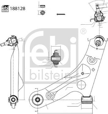 Febi Bilstein 188128 - Bras de liaison, suspension de roue cwaw.fr