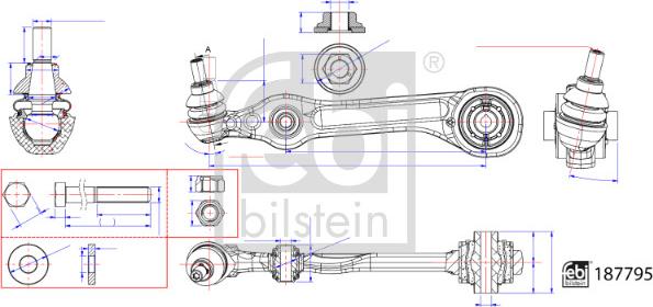 Febi Bilstein 187795 - Bras de liaison, suspension de roue cwaw.fr