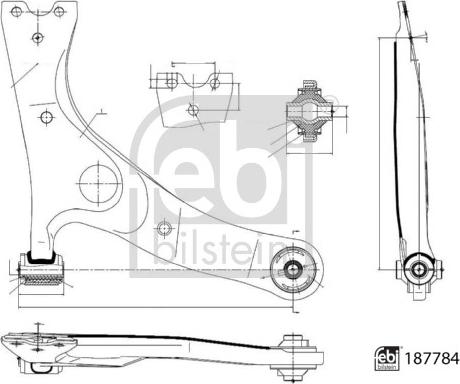 Febi Bilstein 187784 - Bras de liaison, suspension de roue cwaw.fr