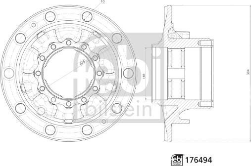 Febi Bilstein 176494 - Moyeu de roue cwaw.fr