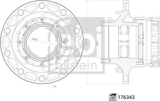 Febi Bilstein 176343 - Moyeu de roue cwaw.fr