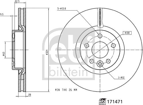 Febi Bilstein 171471 - Disque de frein cwaw.fr