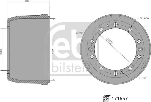 Febi Bilstein 171657 - Tambour de frein cwaw.fr