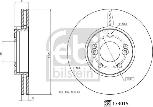 Febi Bilstein 173015 - Disque de frein cwaw.fr