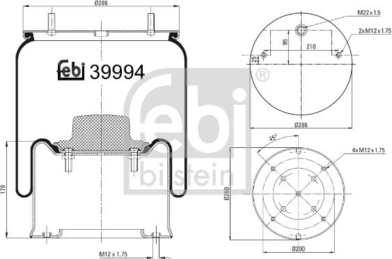 Febi Bilstein 39994 - Ressort pneumatique, suspension pneumatique cwaw.fr