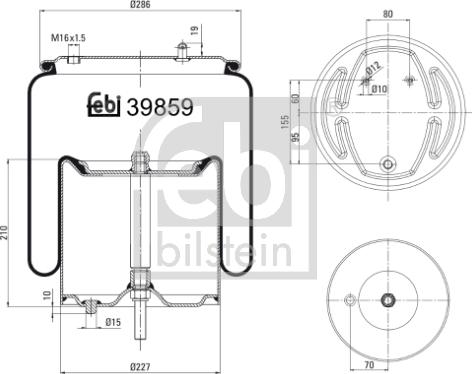 Febi Bilstein 39859 - Ressort pneumatique, suspension pneumatique cwaw.fr