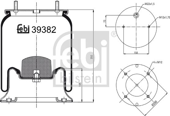 Febi Bilstein 39382 - Ressort pneumatique, suspension pneumatique cwaw.fr