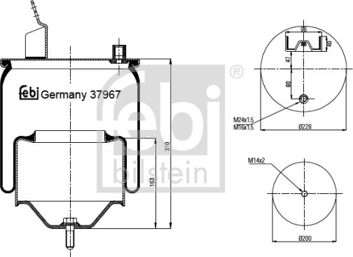 Febi Bilstein 37967 - Ressort pneumatique, suspension pneumatique cwaw.fr