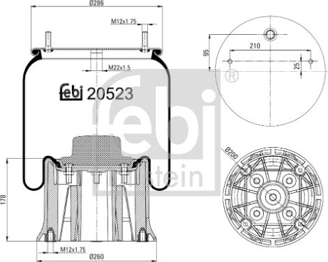 Febi Bilstein 20523 - Ressort pneumatique, suspension pneumatique cwaw.fr