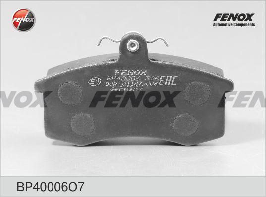 Fenox BP40006O7 - Kit de plaquettes de frein, frein à disque cwaw.fr