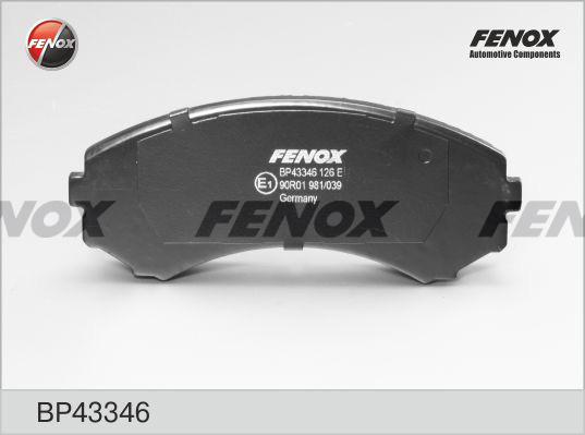 Fenox BP43346 - Kit de plaquettes de frein, frein à disque cwaw.fr