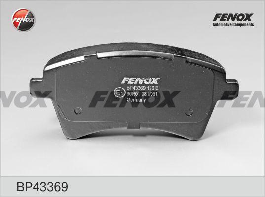 Fenox BP43369 - Kit de plaquettes de frein, frein à disque cwaw.fr