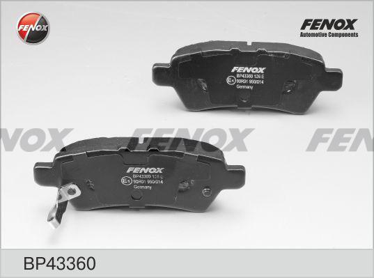 Fenox BP43360 - Kit de plaquettes de frein, frein à disque cwaw.fr