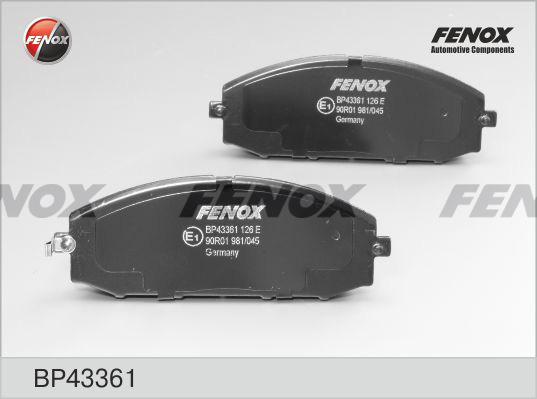 Fenox BP43361 - Kit de plaquettes de frein, frein à disque cwaw.fr