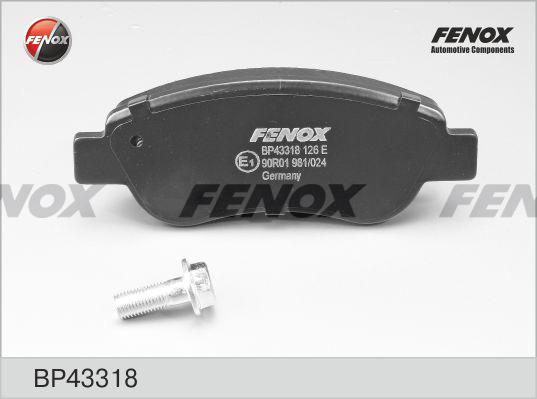 Fenox BP43318 - Kit de plaquettes de frein, frein à disque cwaw.fr