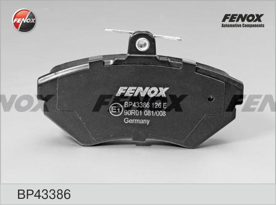 Fenox BP43386 - Kit de plaquettes de frein, frein à disque cwaw.fr