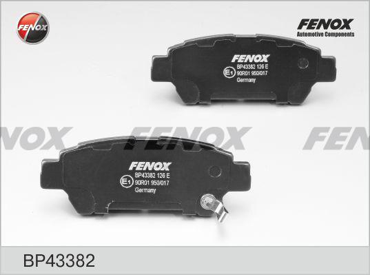 Fenox BP43382 - Kit de plaquettes de frein, frein à disque cwaw.fr