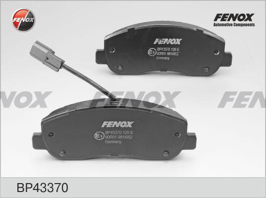 Fenox BP43370 - Kit de plaquettes de frein, frein à disque cwaw.fr