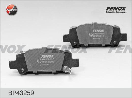 Fenox BP43259 - Kit de plaquettes de frein, frein à disque cwaw.fr