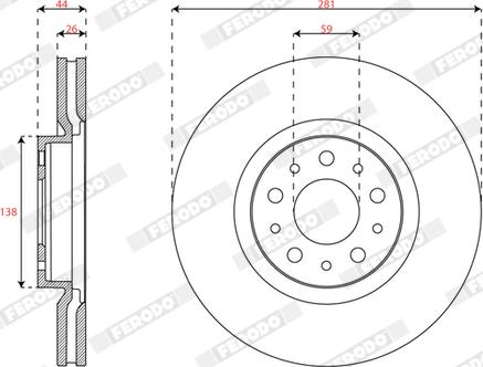 Ferodo DDF3075C - Disque de frein cwaw.fr