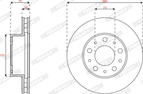 Ferodo DDF3072C - Disque de frein cwaw.fr