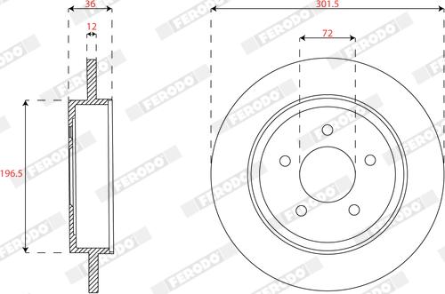 Ferodo DDF2059C - Disque de frein cwaw.fr