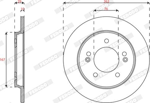 Ferodo DDF2848C - Disque de frein cwaw.fr