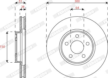 Ferodo DDF2816C - Disque de frein cwaw.fr