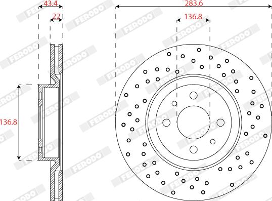 Ferodo DDF2793C - Disque de frein cwaw.fr