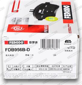 Ferodo FDB956B-D - Kit de plaquettes de frein, frein à disque cwaw.fr